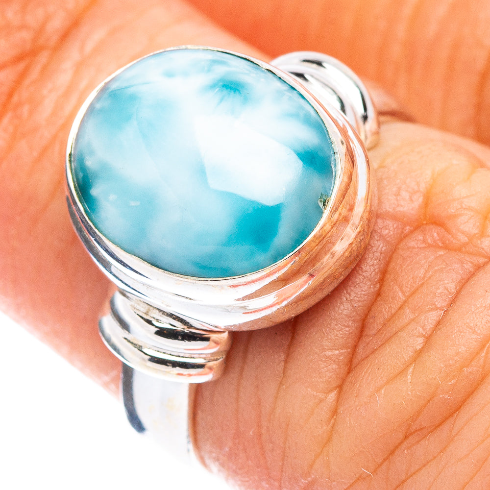 Rare Larimar Ring Size 5.75 (.925 Sterling Silver)