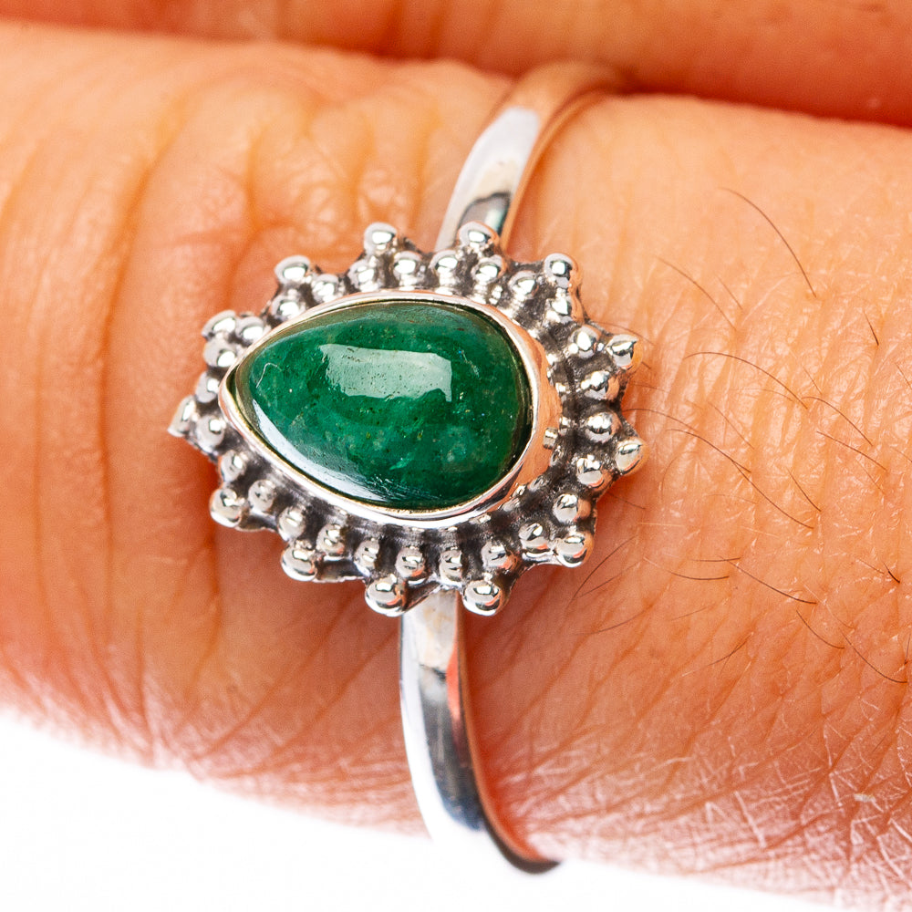 Emerald Dainty Ring Size 8.75 (925 Sterling Silver) R145029