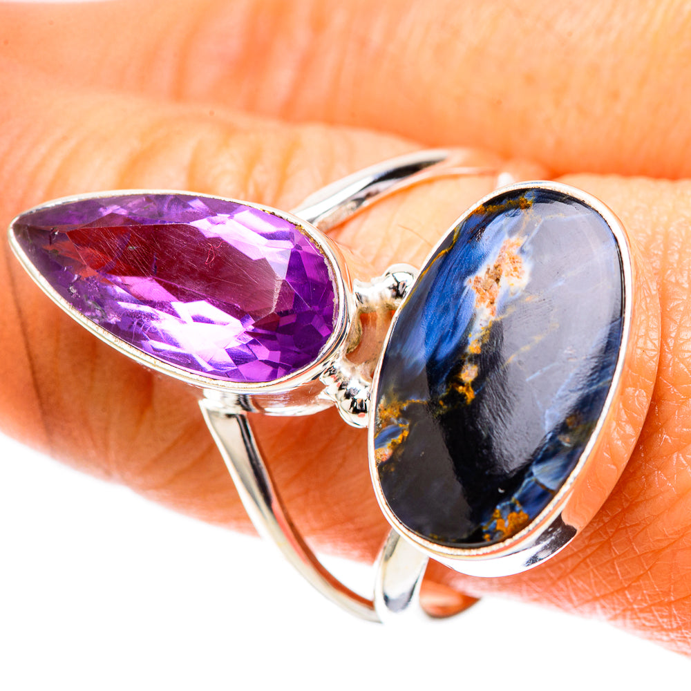 Large Pietersite, Amethyst Ring Size 10 (925 Sterling Silver) RING137963