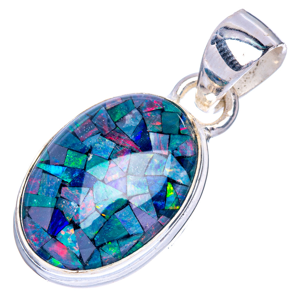 Rare Triplet Opal Pendant 1 1/8" (925 Sterling Silver) P40623