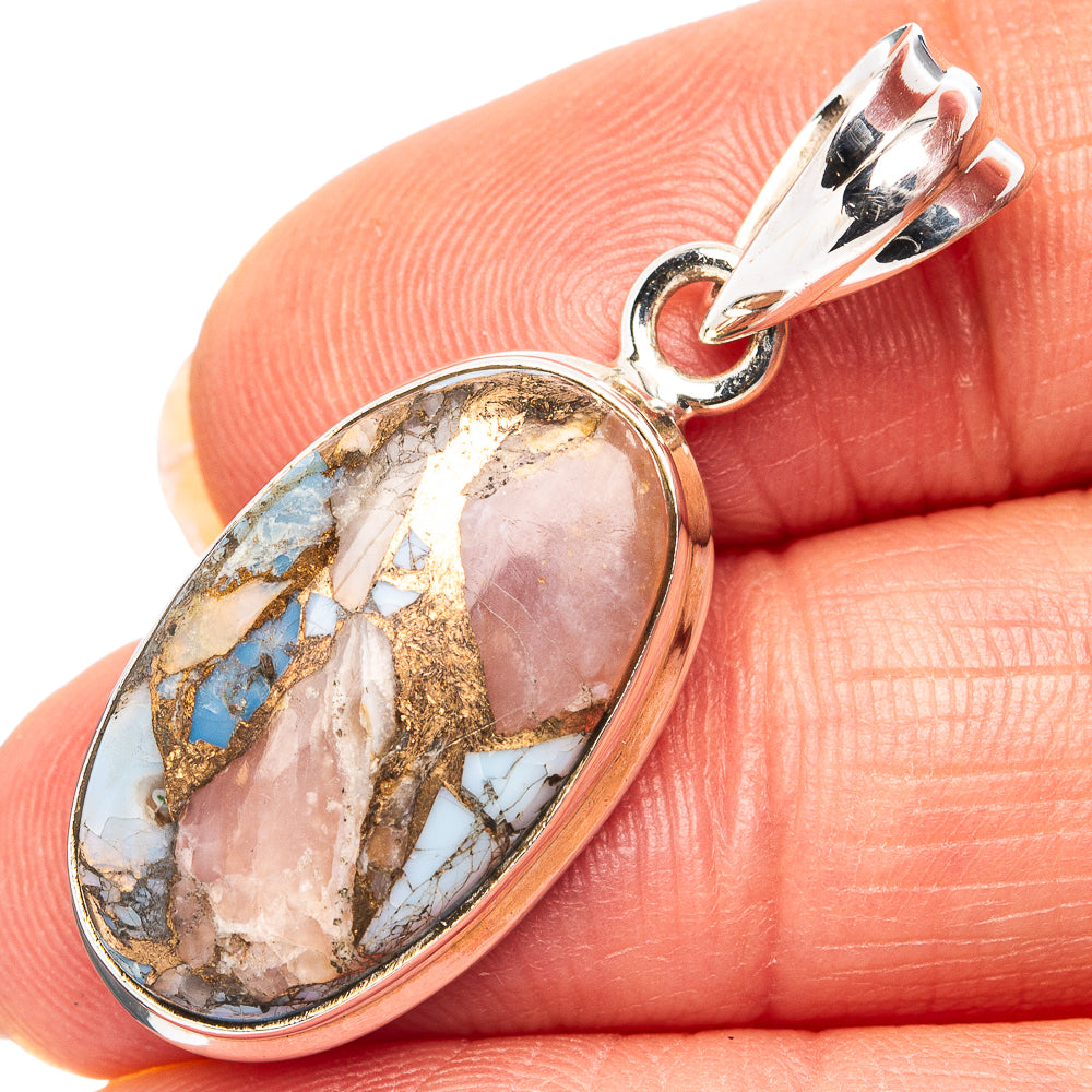 Spiny Oyster Turquoise Pendant 1 3/8" (.925 Sterling Silver)