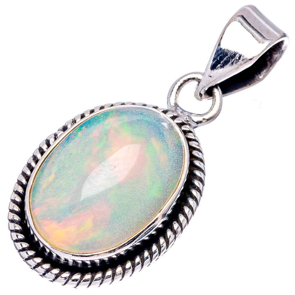 Rare AAA Ethiopian Opal Pendant 1 1/8" (.925 Sterling Silver)