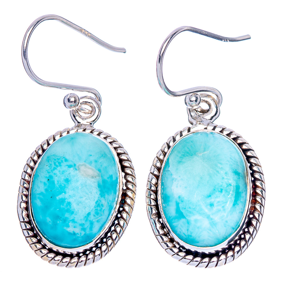 Larimar Earrings 1 3/8" (925 Sterling Silver) E1874