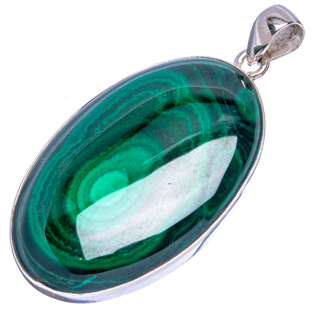 Malachite Pendant 2" (925 Sterling Silver) P43082