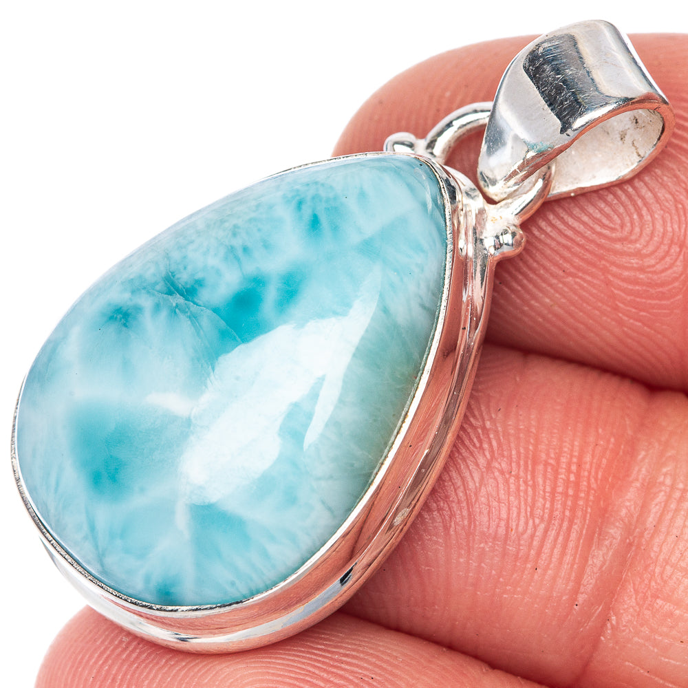Larimar Pendant 1 3/8" (925 Sterling Silver) P40850