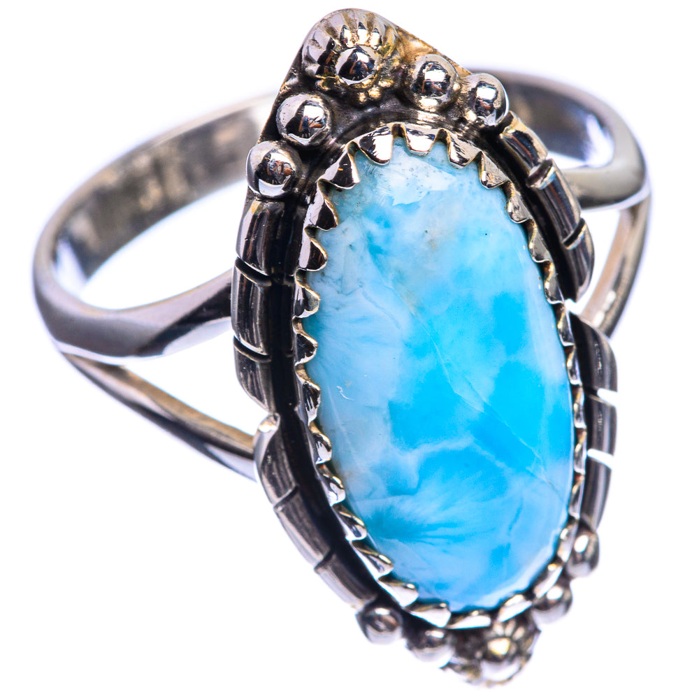 Larimar 925 Sterling Silver Ring Size 10.25