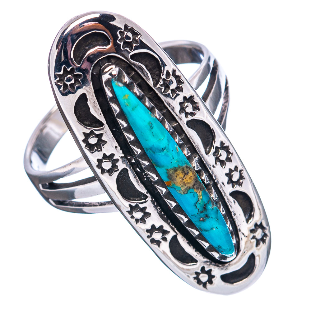 Native Style Mohave Turquoise Ring Size 9.5 (.925 Sterling Silver)