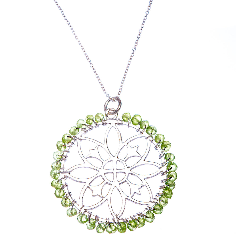 Peridot Necklace 18" (925 Sterling Silver) N90084