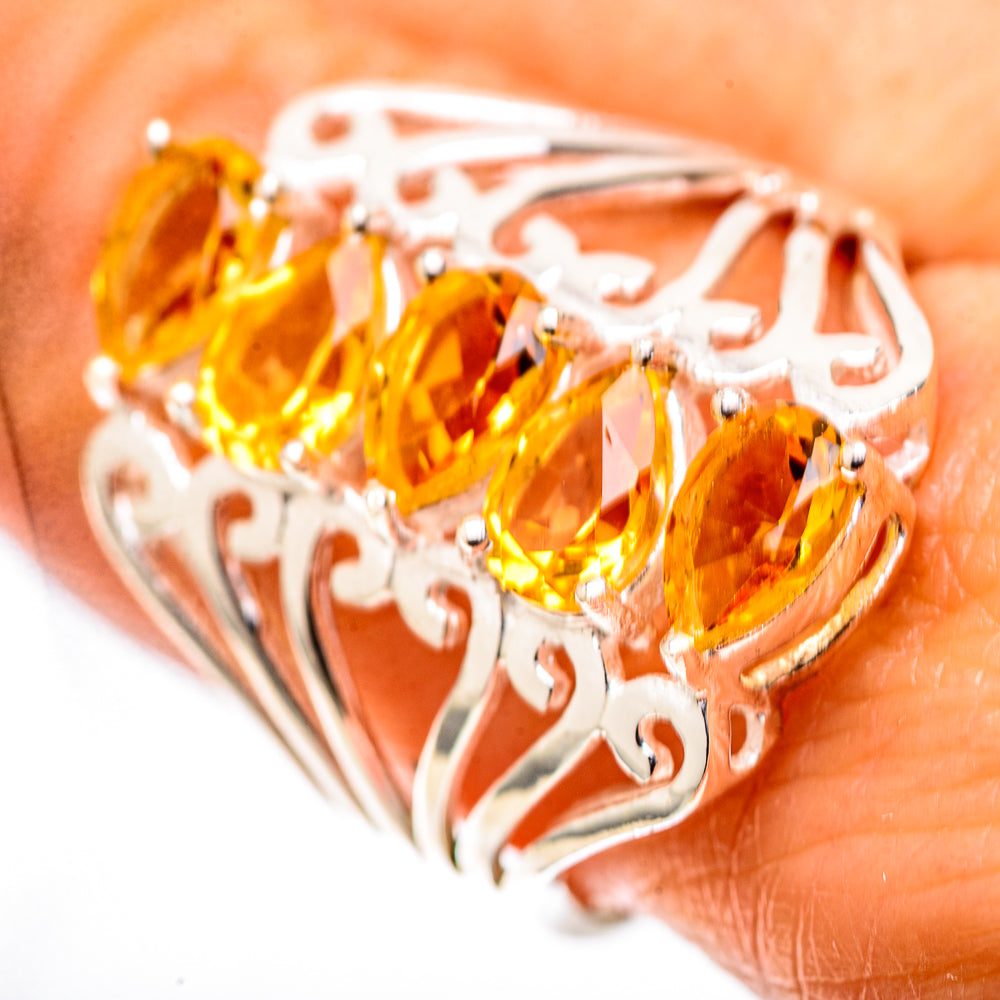 Faceted Citrine 925 Sterling Silver Ring Size 9 (925 Sterling Silver) RING139608