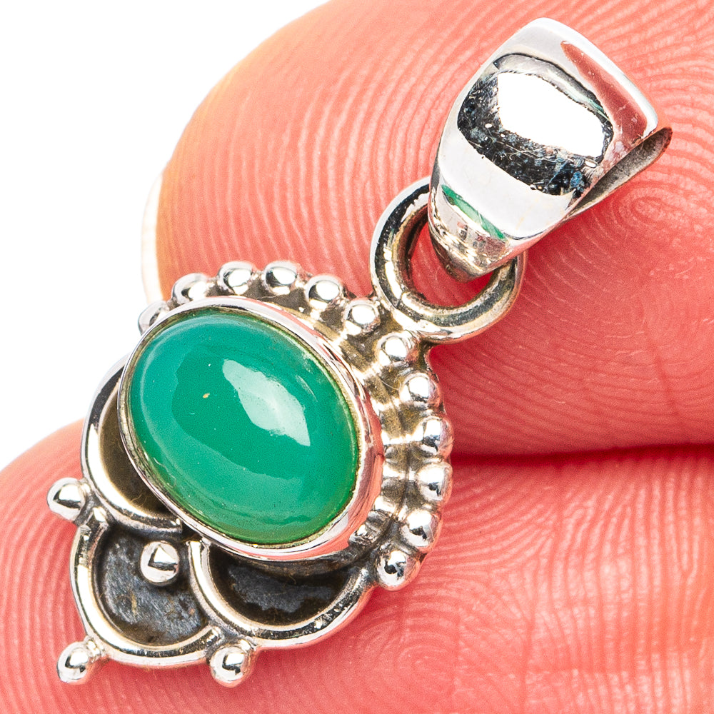 Chrysoprase Pendant 1" (925 Sterling Silver) P45574