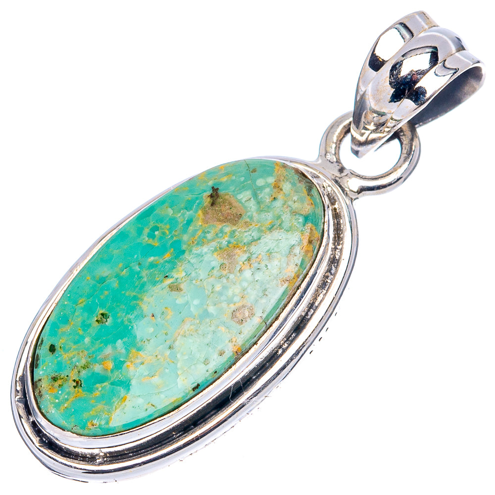 Royston Turquoise Pendant 1 1/4" (.925 Sterling Silver)