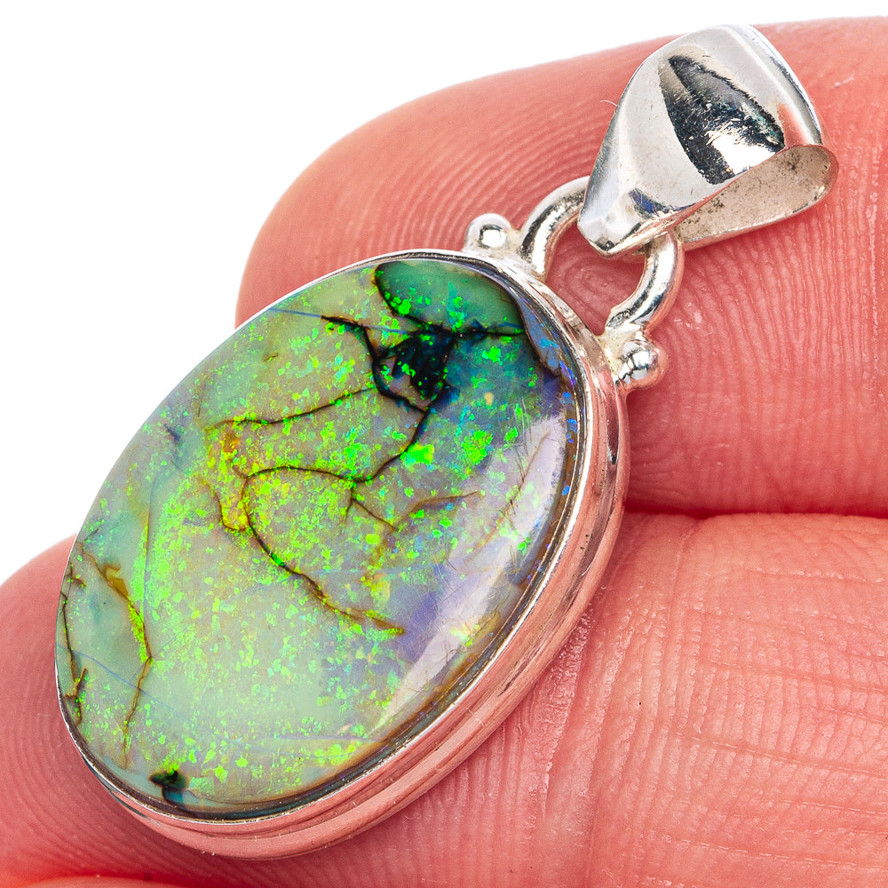 Rare Sterling Opal Pendant 1 1/4" (925 Sterling Silver) P40679