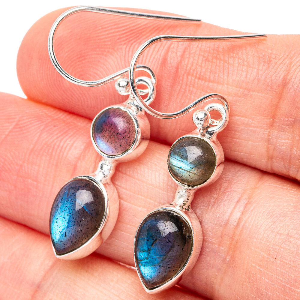 Labradorite Earrings 1 3/8" (925 Sterling Silver) E2959