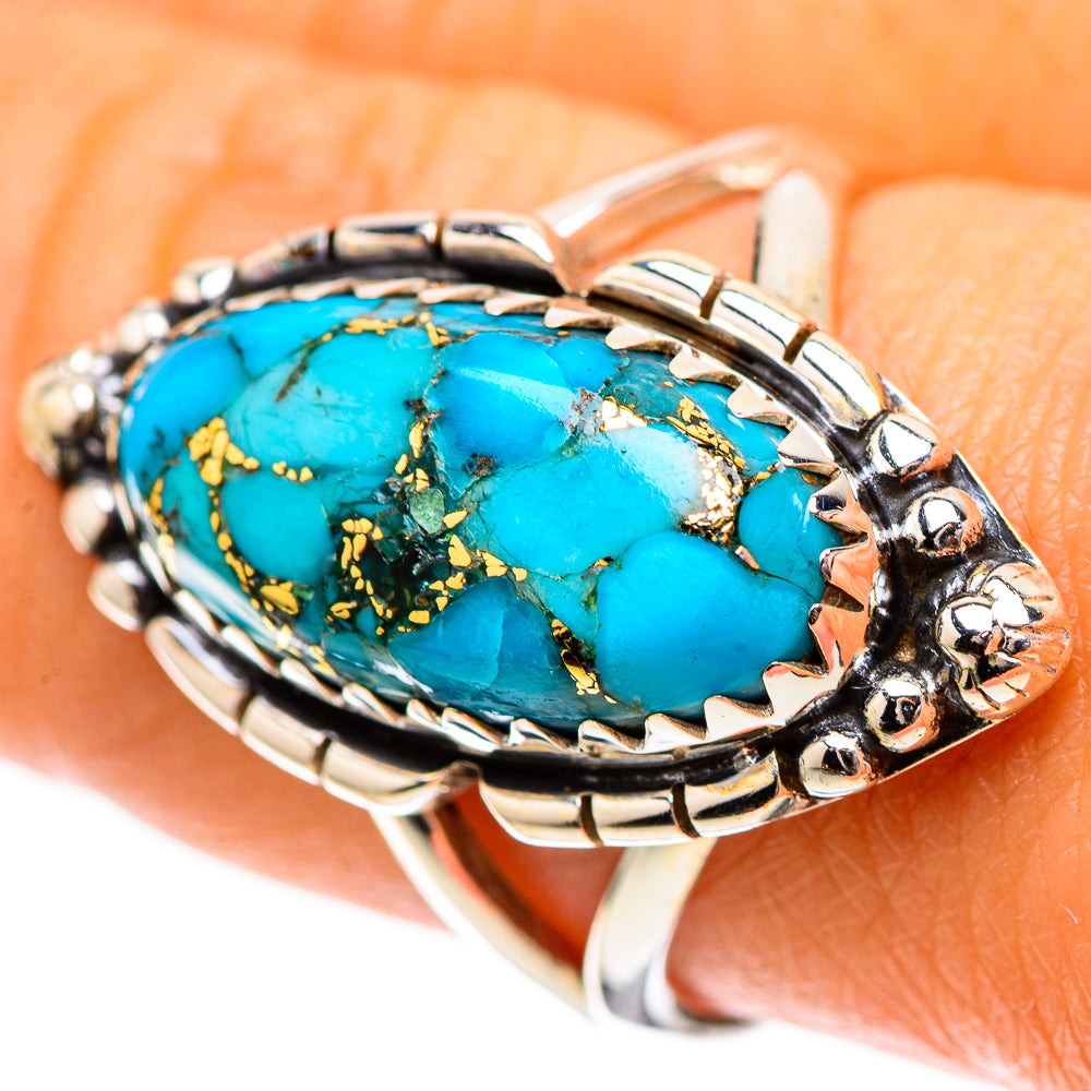 Blue Copper Composite Turquoise Ring Size 8.5 (925 Sterling Silver) RING138950