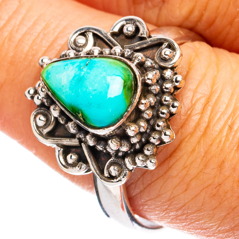 Rare Sonoran Gold Turquoise Ring Size 9 (925 Sterling Silver) R8592