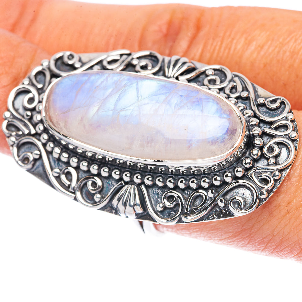 Signature Rainbow Moonstone Ring Size 8.25 (925 Sterling Silver) R2572
