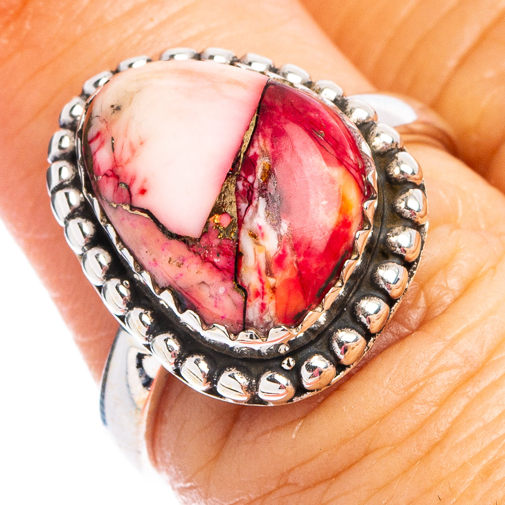 Red Dahlia Mohave Turquoise Ring Size 7 (.925 Sterling Silver)