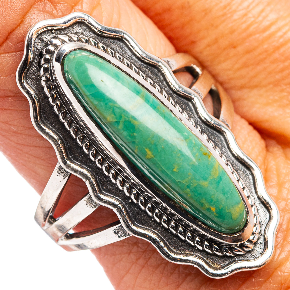 Native Style Royston Turquoise Ring Size 10 (.925 Sterling Silver)