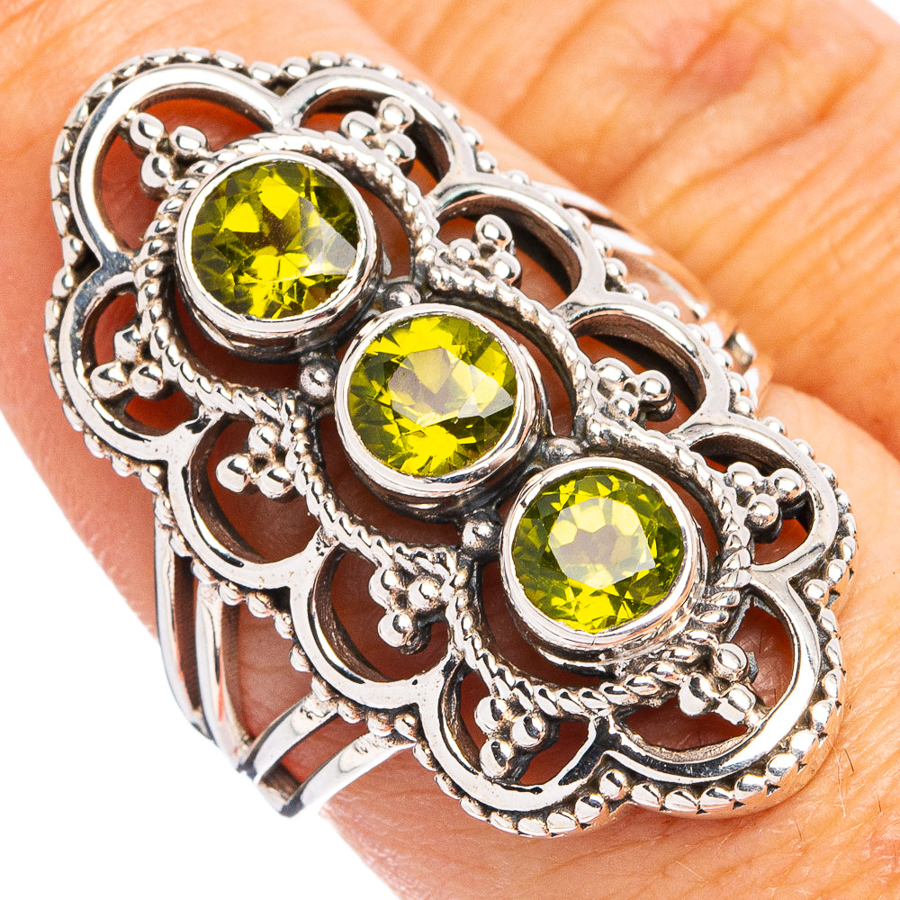 Peridot Ring Size 7.5 (.925 Sterling Silver)