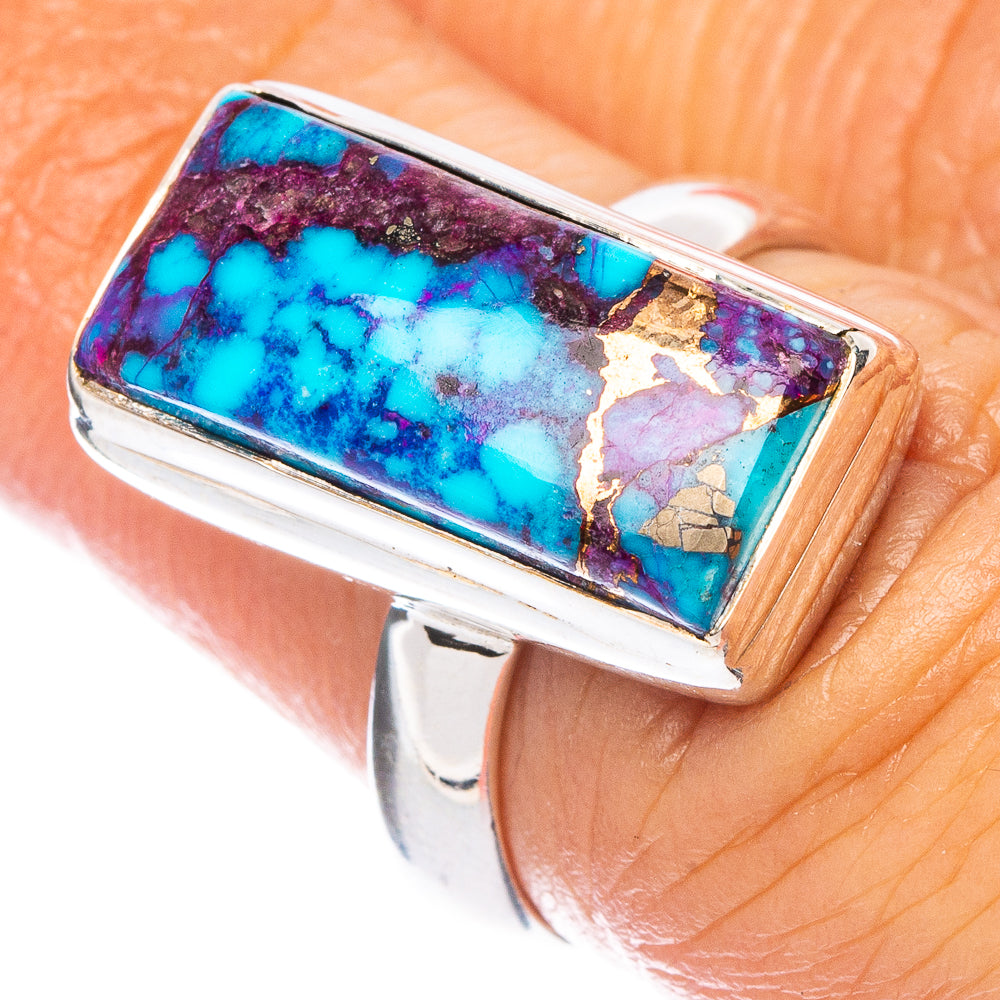 Purple Copper Composite Turquoise Ring Size 5.75 (925 Sterling Silver) R7181
