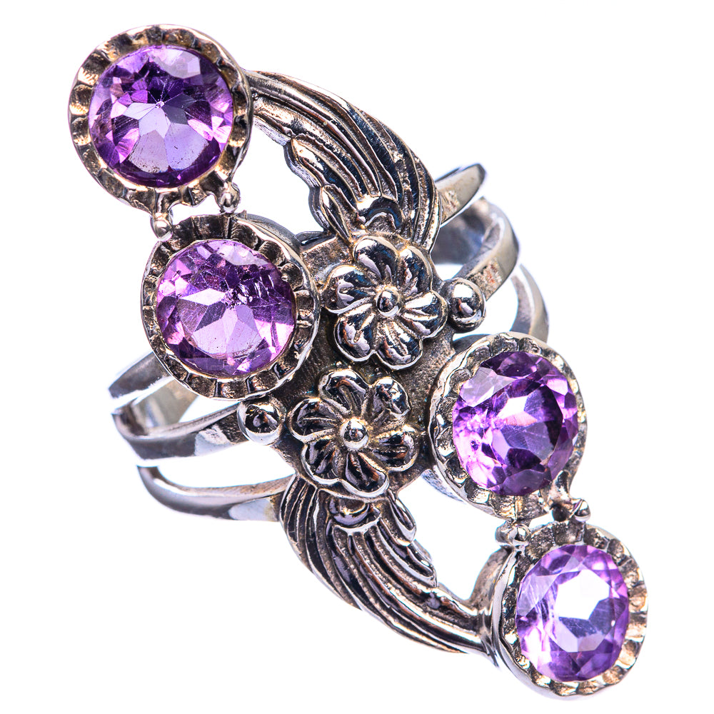 Faceted Amethyst Ring Size 6.5 (925 Sterling Silver) R143077