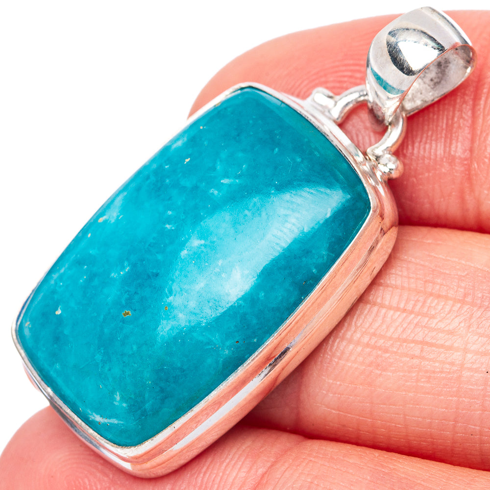 Rare Smithsonite 925 Sterling Silver Pendant 1 3/8" (925 Sterling Silver) P42602