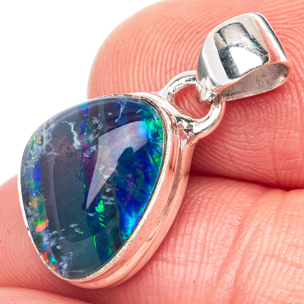 Rare Triplet Opal 925 Sterling Silver Pendant 7/8" (925 Sterling Silver) P41941