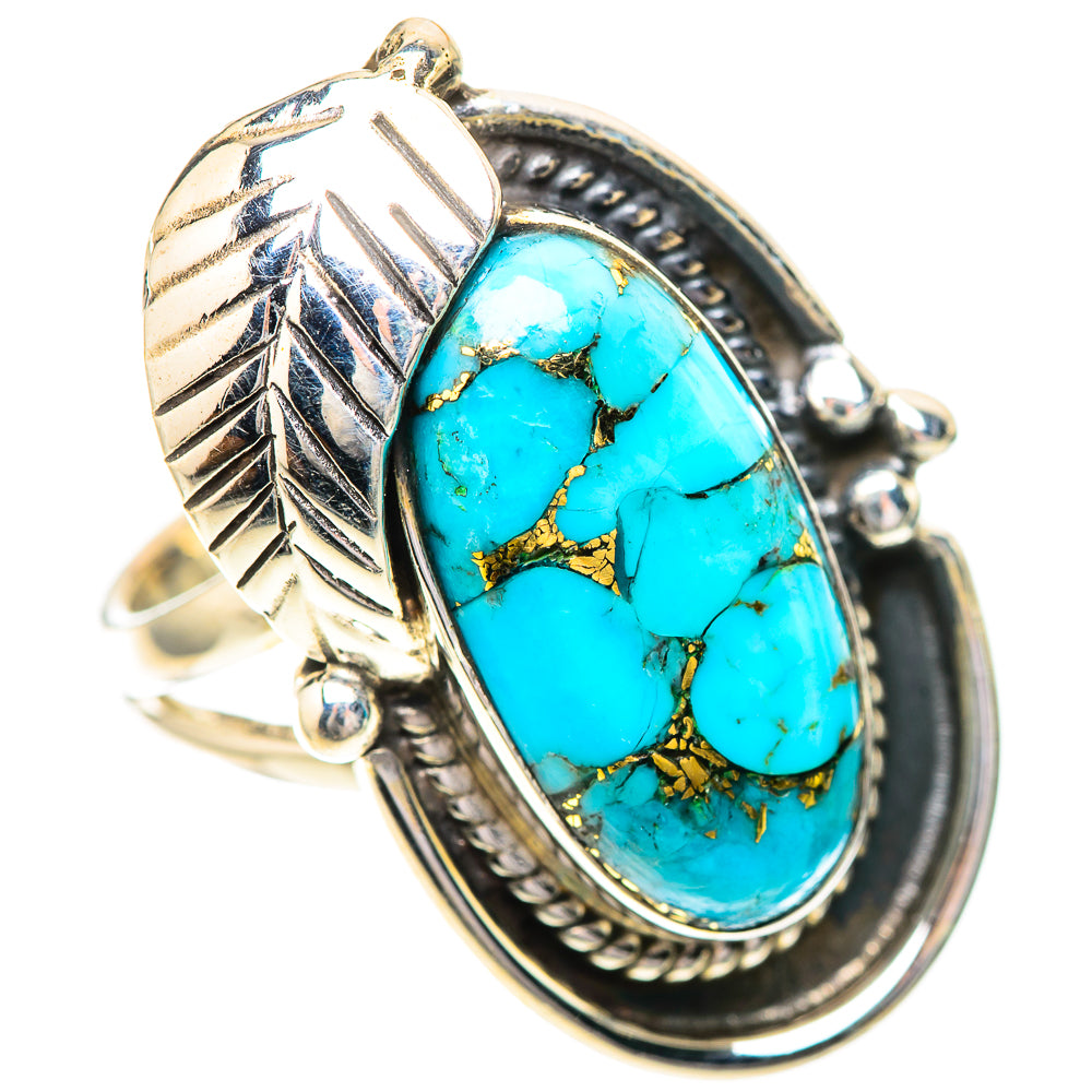 Blue Copper Composite Turquoise Ring Size 6.5 (925 Sterling Silver) RING139811