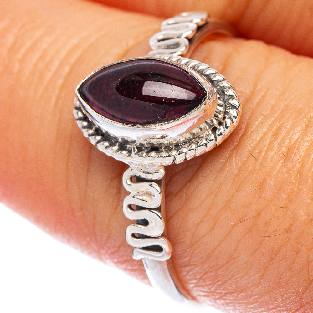 Garnet Dainty Ring Size 9 (925 Sterling Silver) R145780