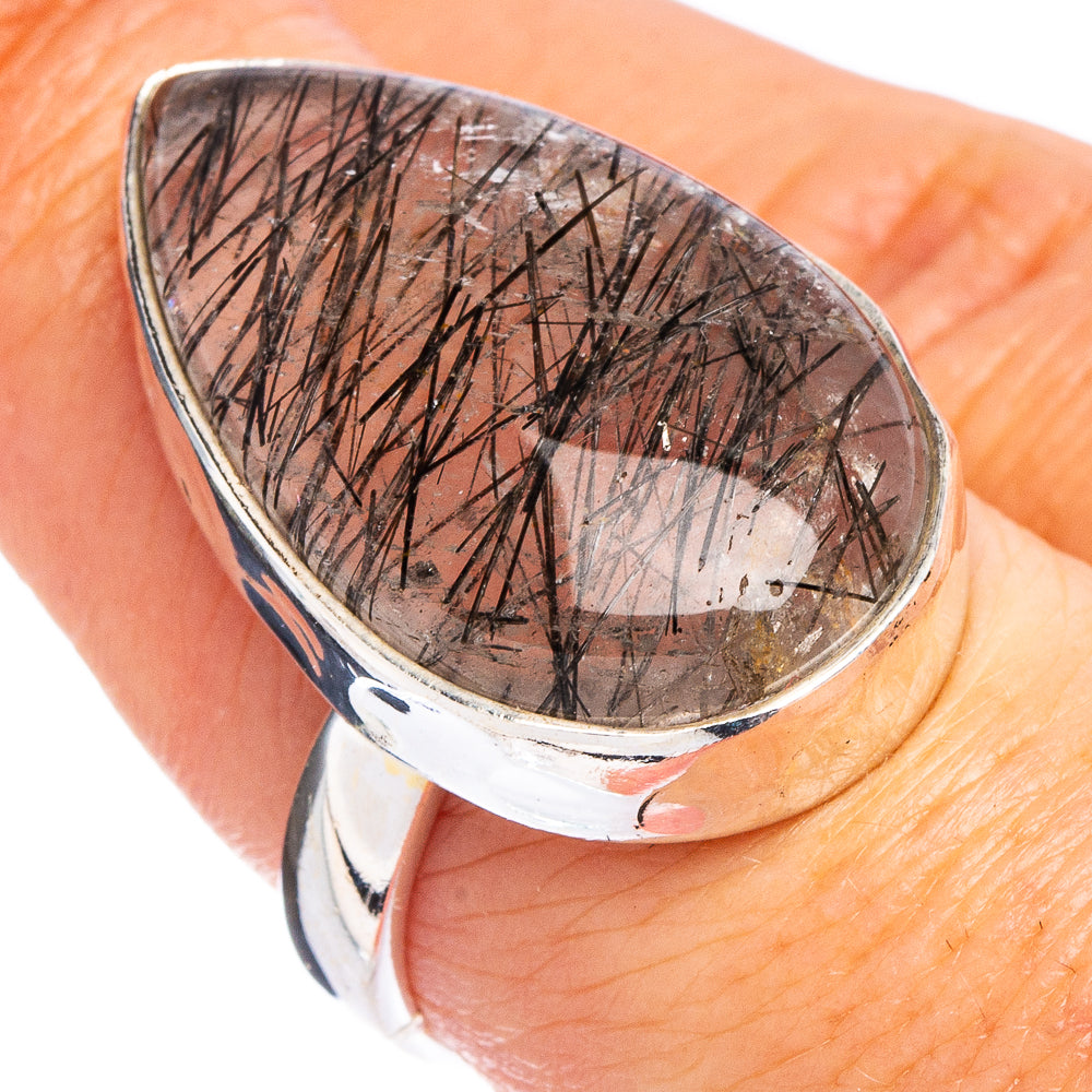 Tourmalinated Quartz Ring Size 7.25 (.925 Sterling Silver)