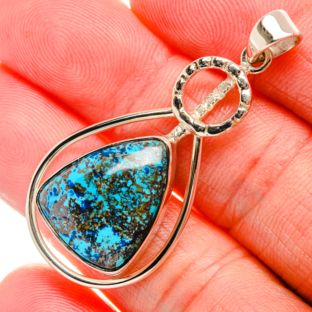 Premium Shattuckite 925 Sterling Silver Pendant 1 7/8" (925 Sterling Silver) PD37752