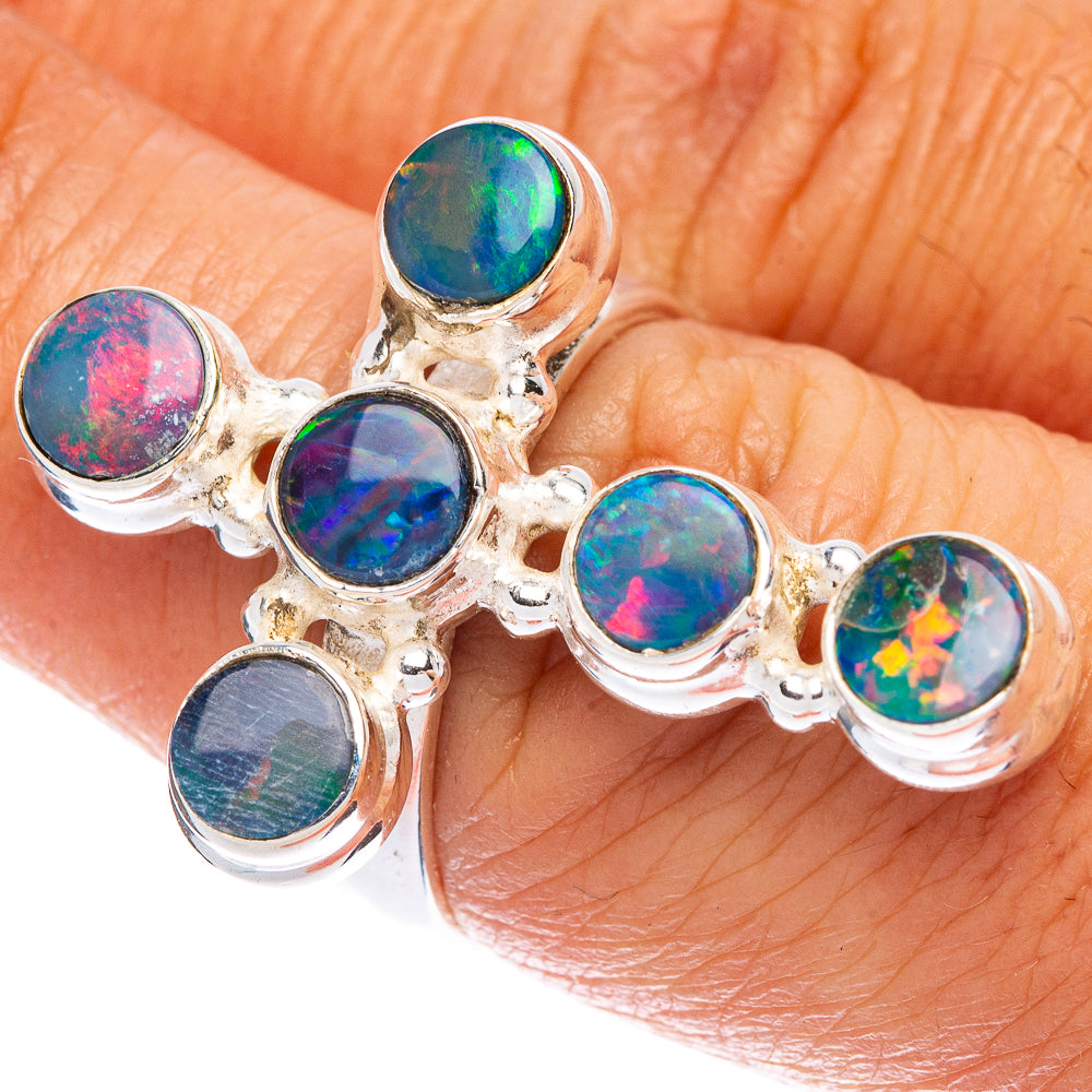 Triplet Opal Cross Ring Size 7 (925 Sterling Silver) R146713