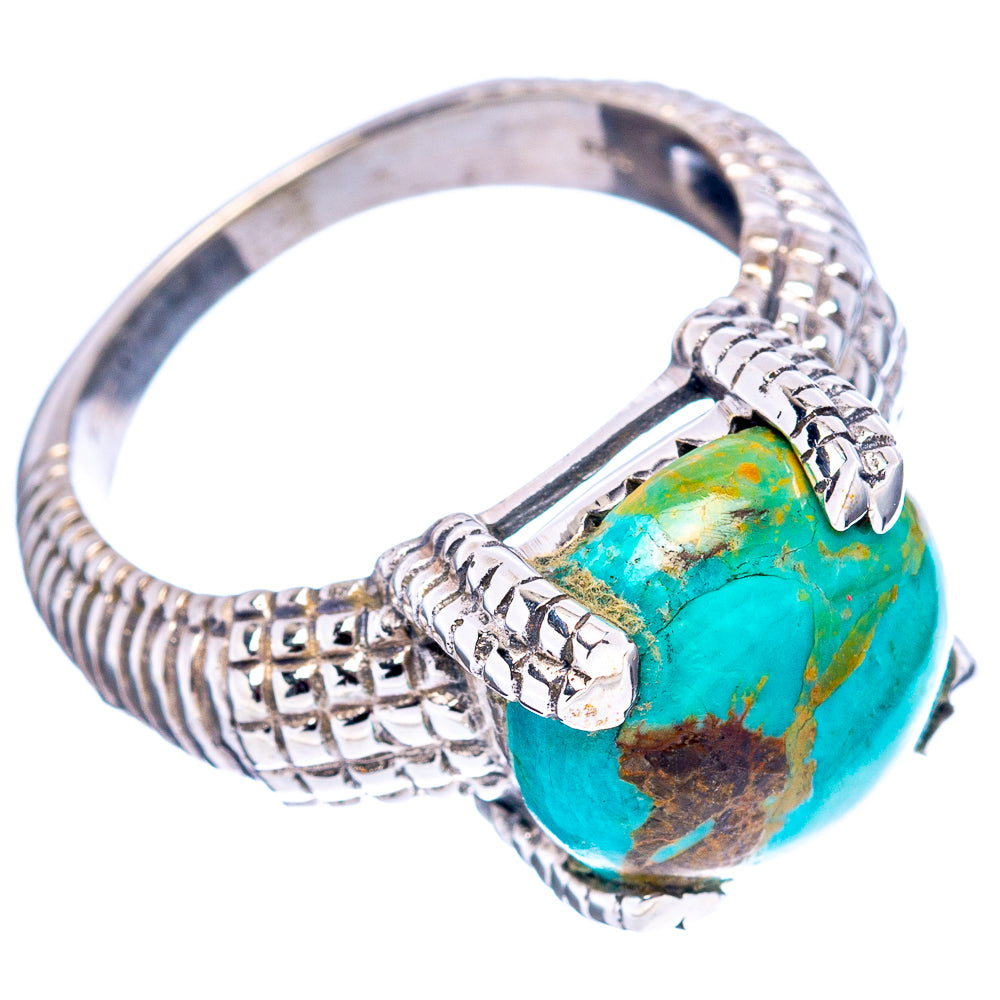 Mohave Turquoise Filigree Style Ring Size 8.75 (.925 Sterling Silver)