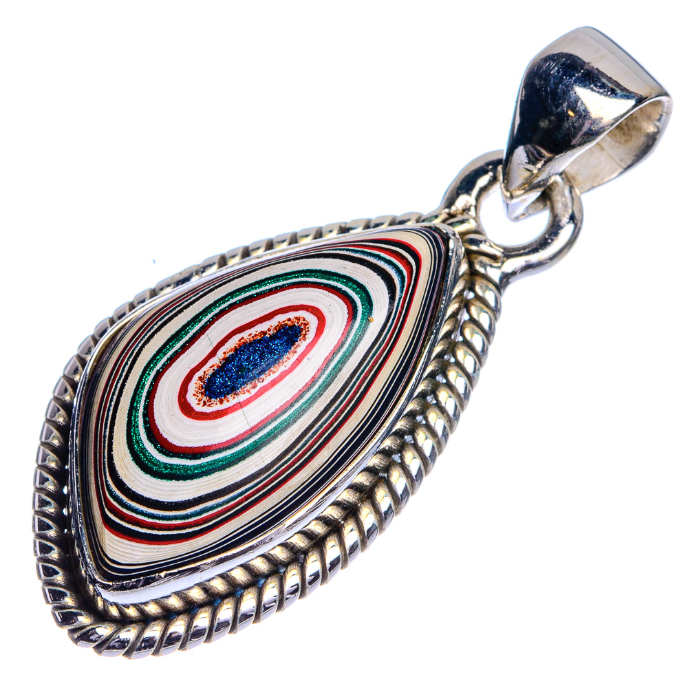Fordite Pendant 1 3/8" (925 Sterling Silver) P39743