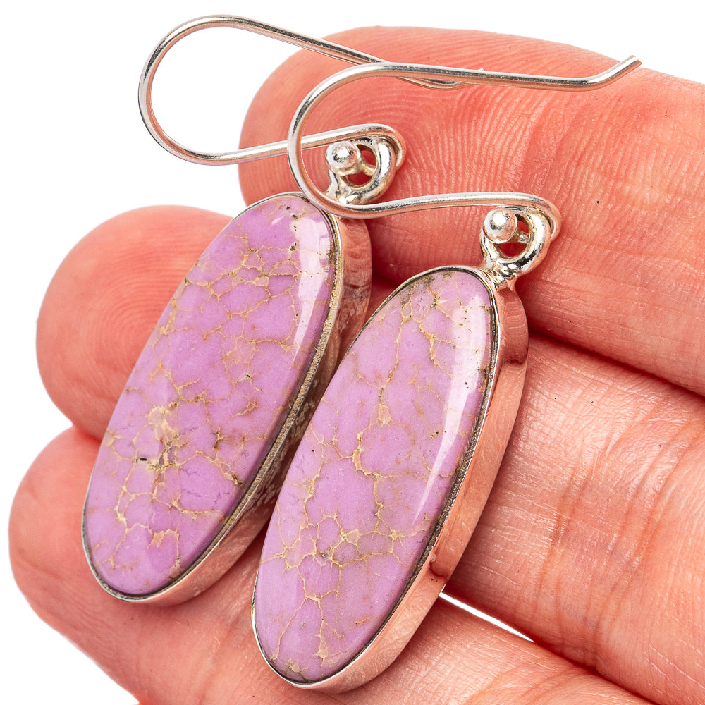 Phosphosiderite Earrings 1 3/4" (925 Sterling Silver) E2818