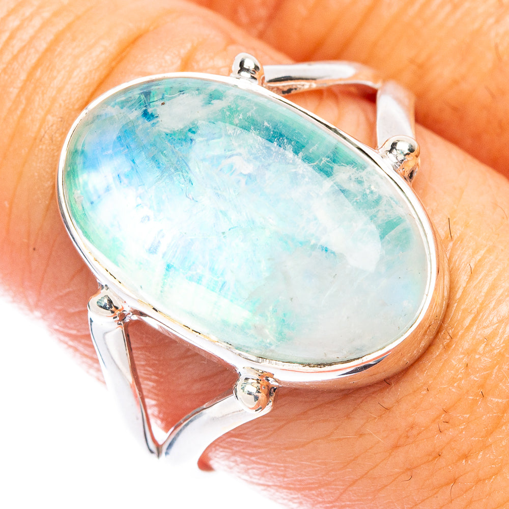 Green Moonstone Ring Size 9.25 (925 Sterling Silver) R7369