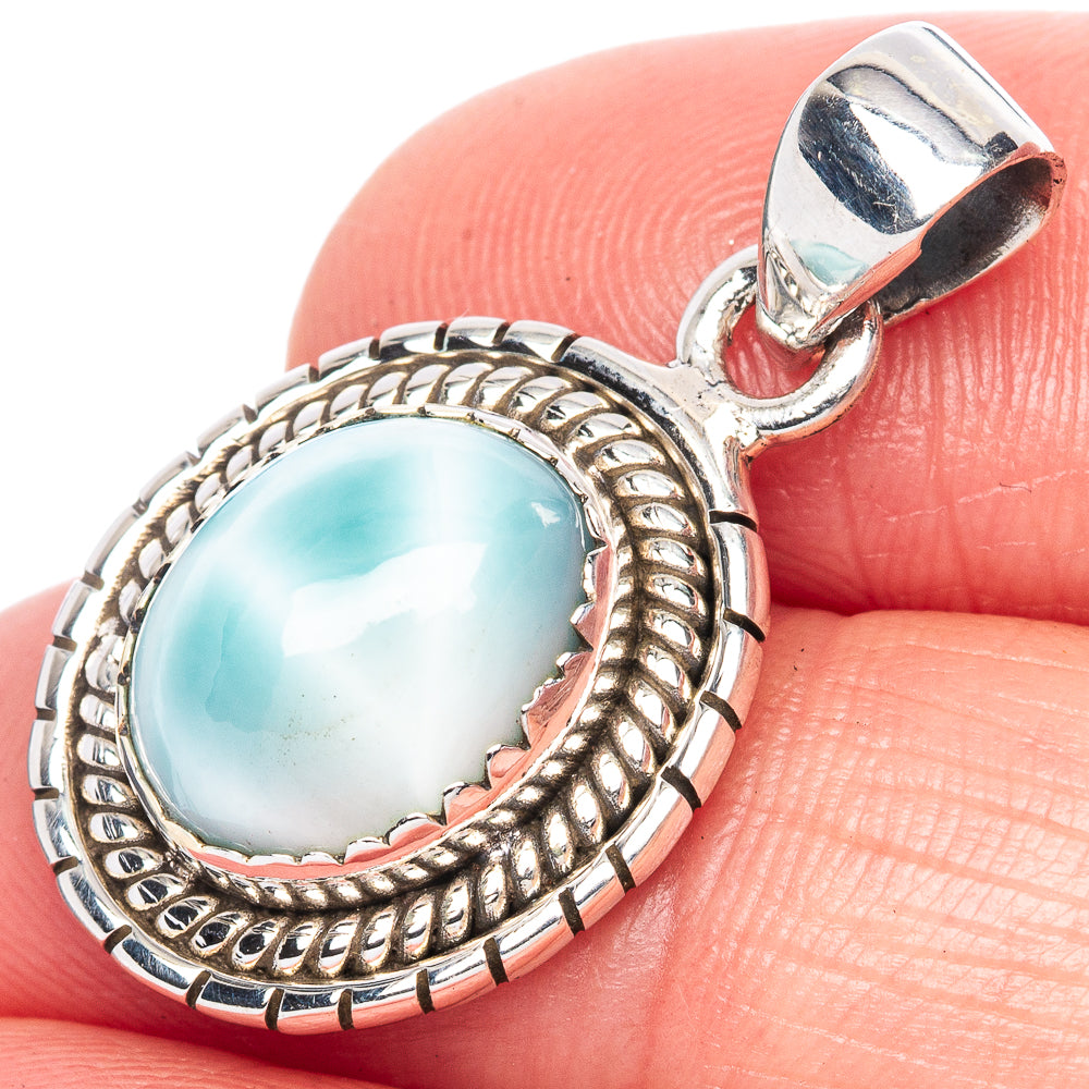 Larimar Pendant 1 1/8" (925 Sterling Silver) P41770
