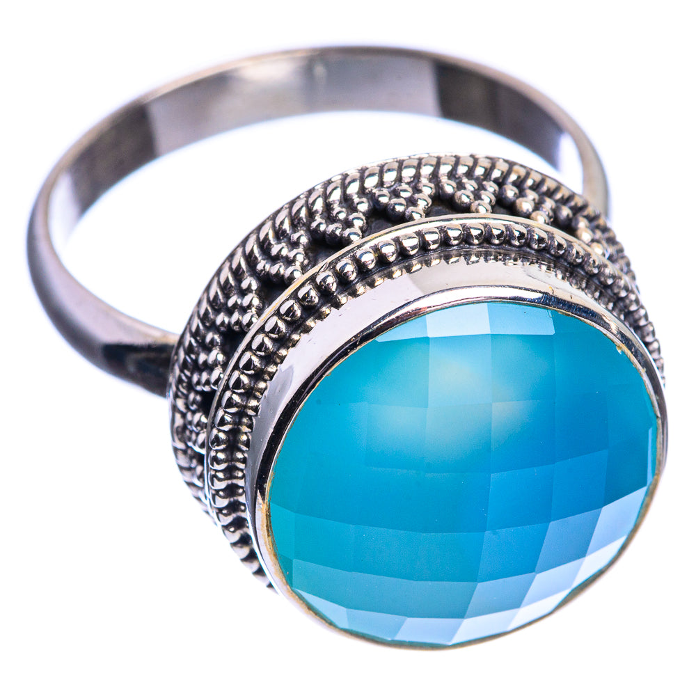 Aqua Chalcedony Ring Size 10.75 (925 Sterling Silver) R144087
