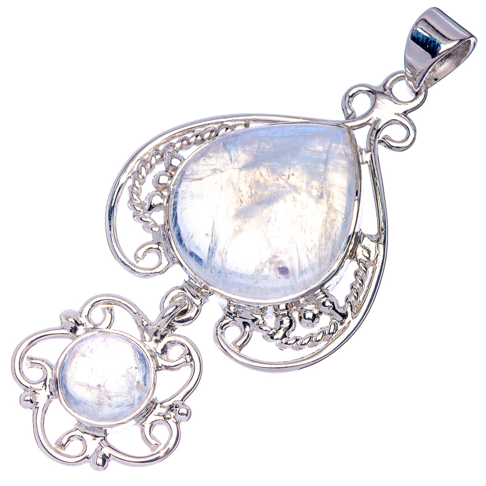 Signature Rainbow Moonstone Pendant 2 1/8" (925 Sterling Silver) P41182