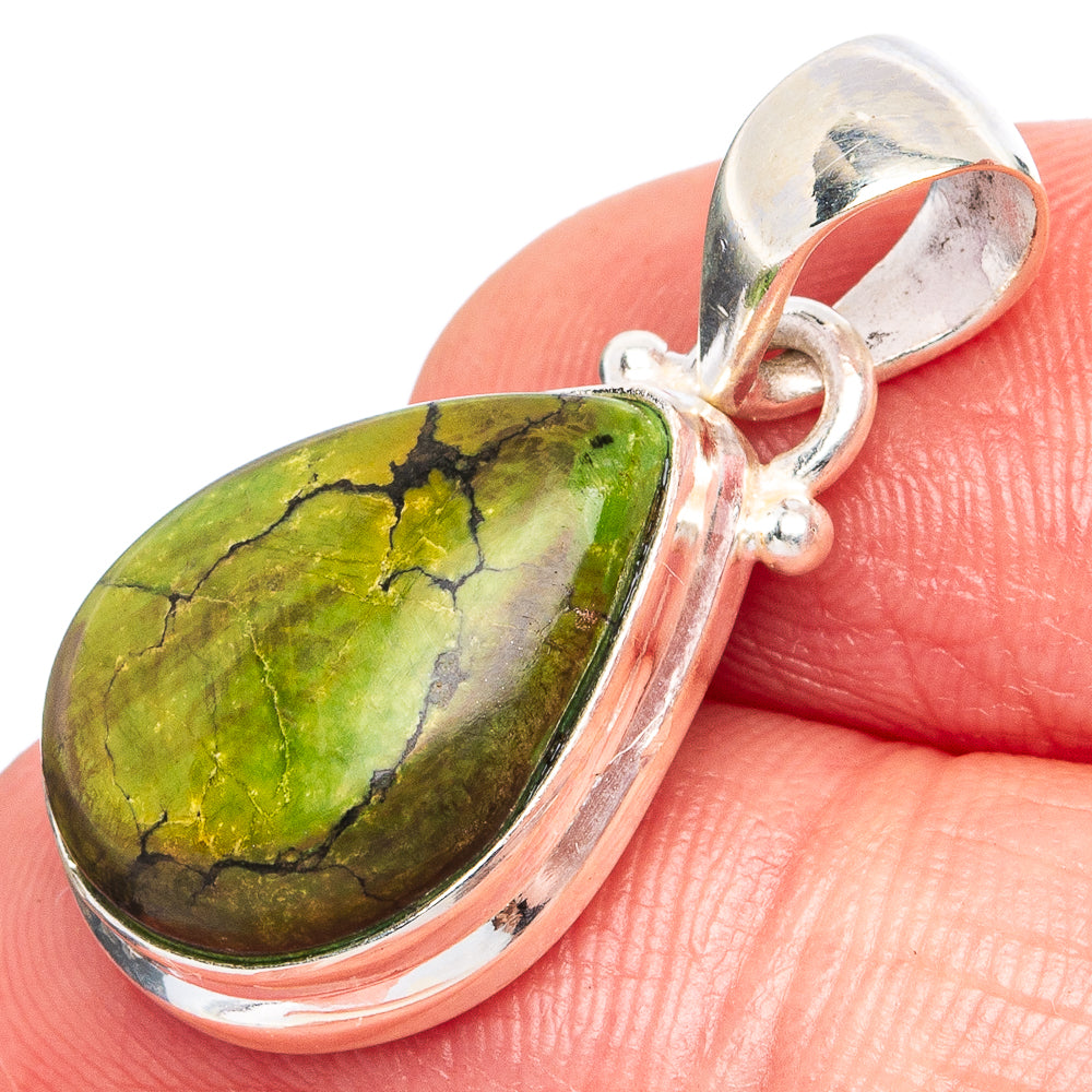 Arizona Spider Web Turquoise Pendant 1 1/8" (925 Sterling Silver) P43306