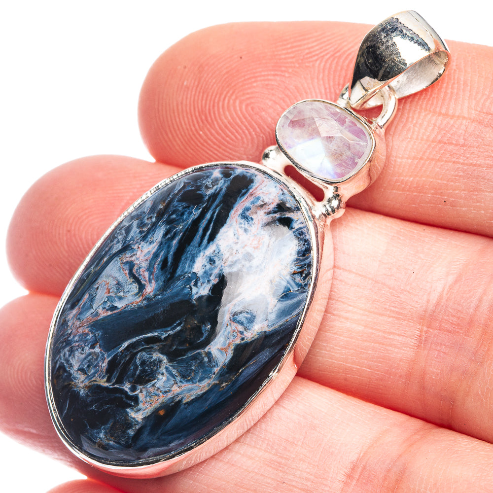Pietersite, Rainbow Moonstone Pendant 1 3/4" (925 Sterling Silver) P39371