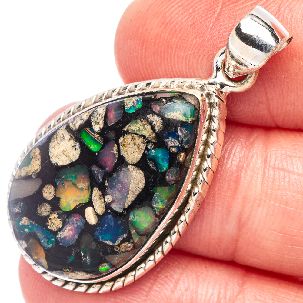 Rare Brecciated Opal Pendant 1 1/2" (925 Sterling Silver) P44291