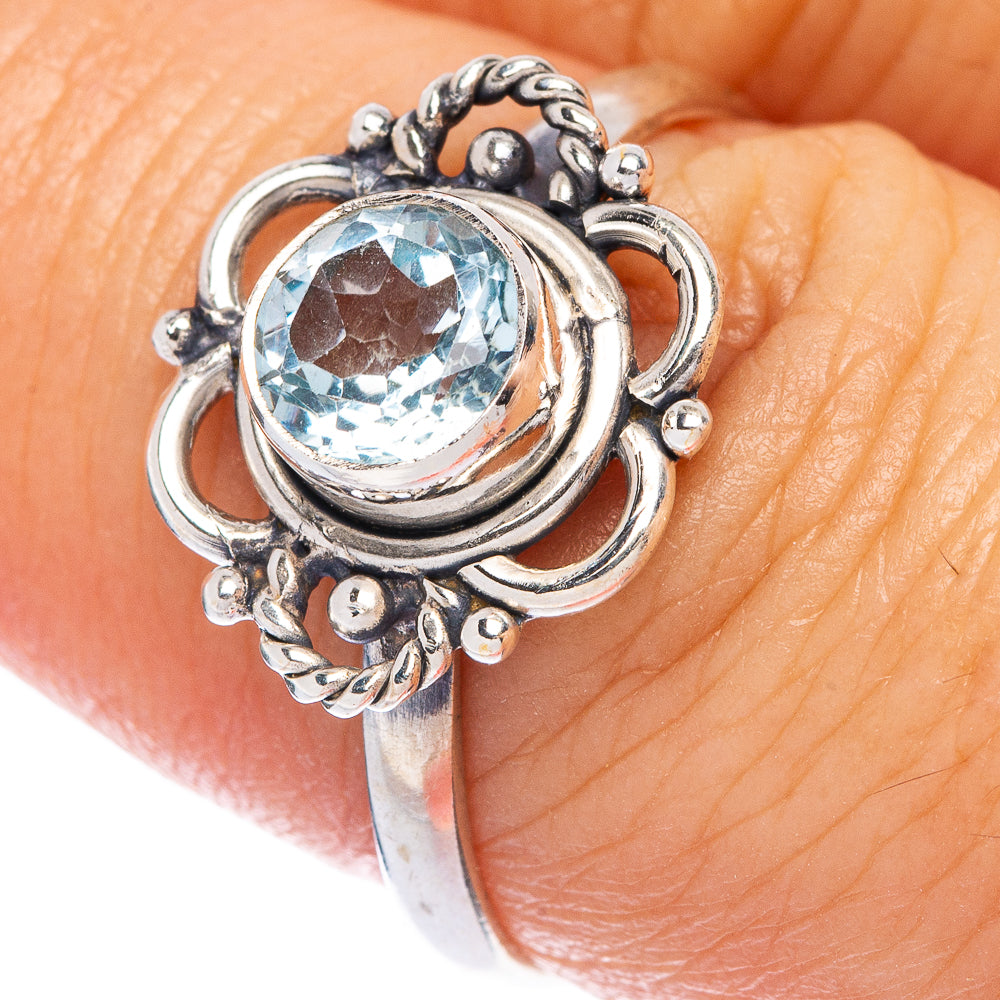 Blue Topaz Dainty Ring Size 8.25 (925 Sterling Silver) R145767