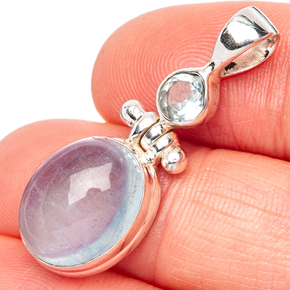 Aquamarine, Blue Topaz Pendant 1 1/4" (925 Sterling Silver) P42817