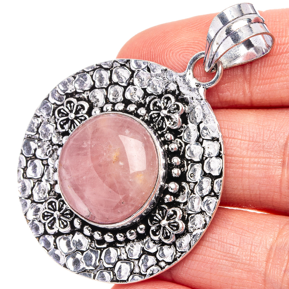 Rose Quartz Pendant 2" (German Silver)