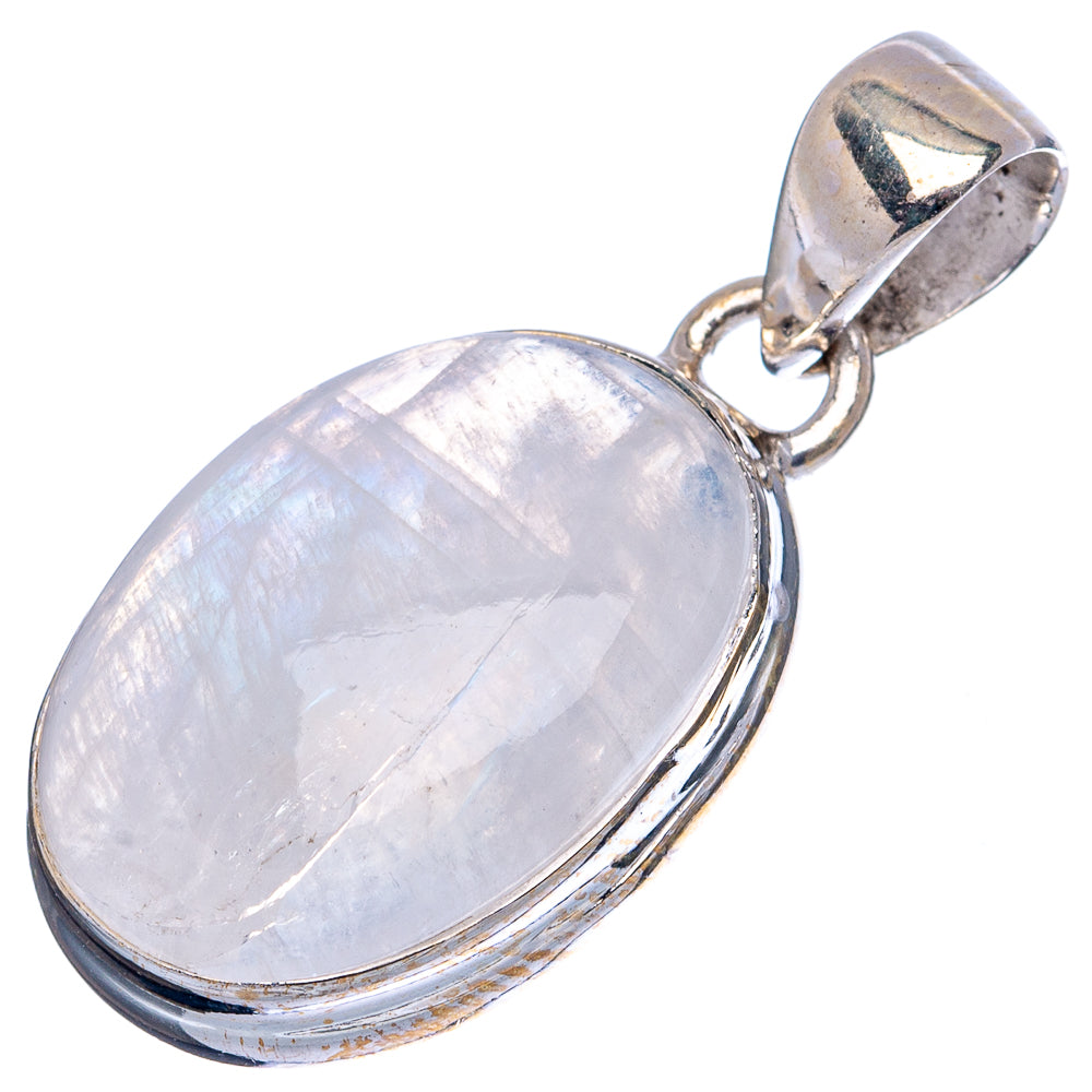 Rainbow Moonstone Pendant 1 1/4" (.925 Sterling Silver)