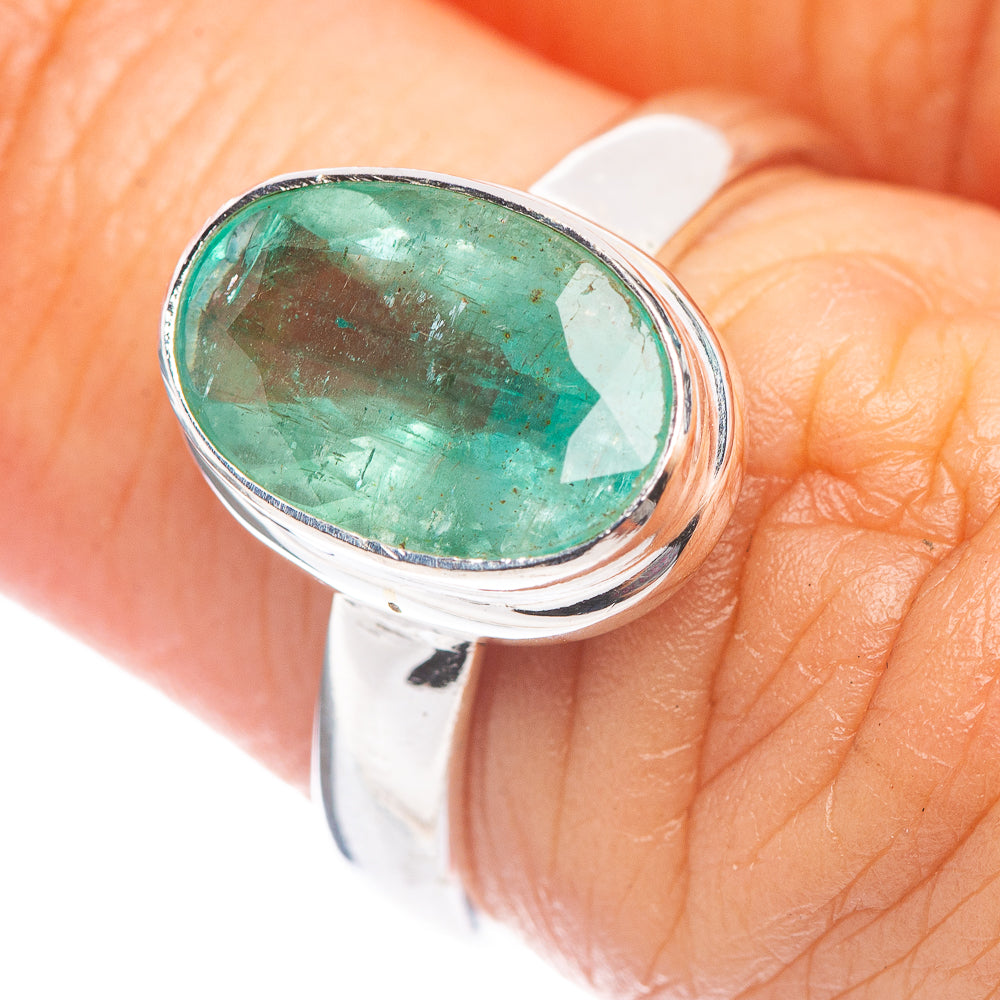 Rare Premium Faceted Zambian Emerald Ring Size 6 (.925 Sterling Silver)