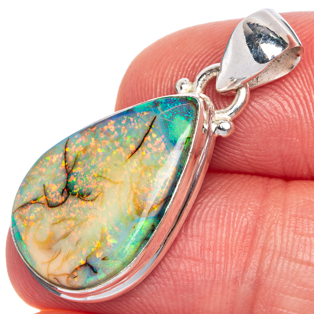 Rare Sterling Opal Pendant 1 1/4" (925 Sterling Silver) P40691