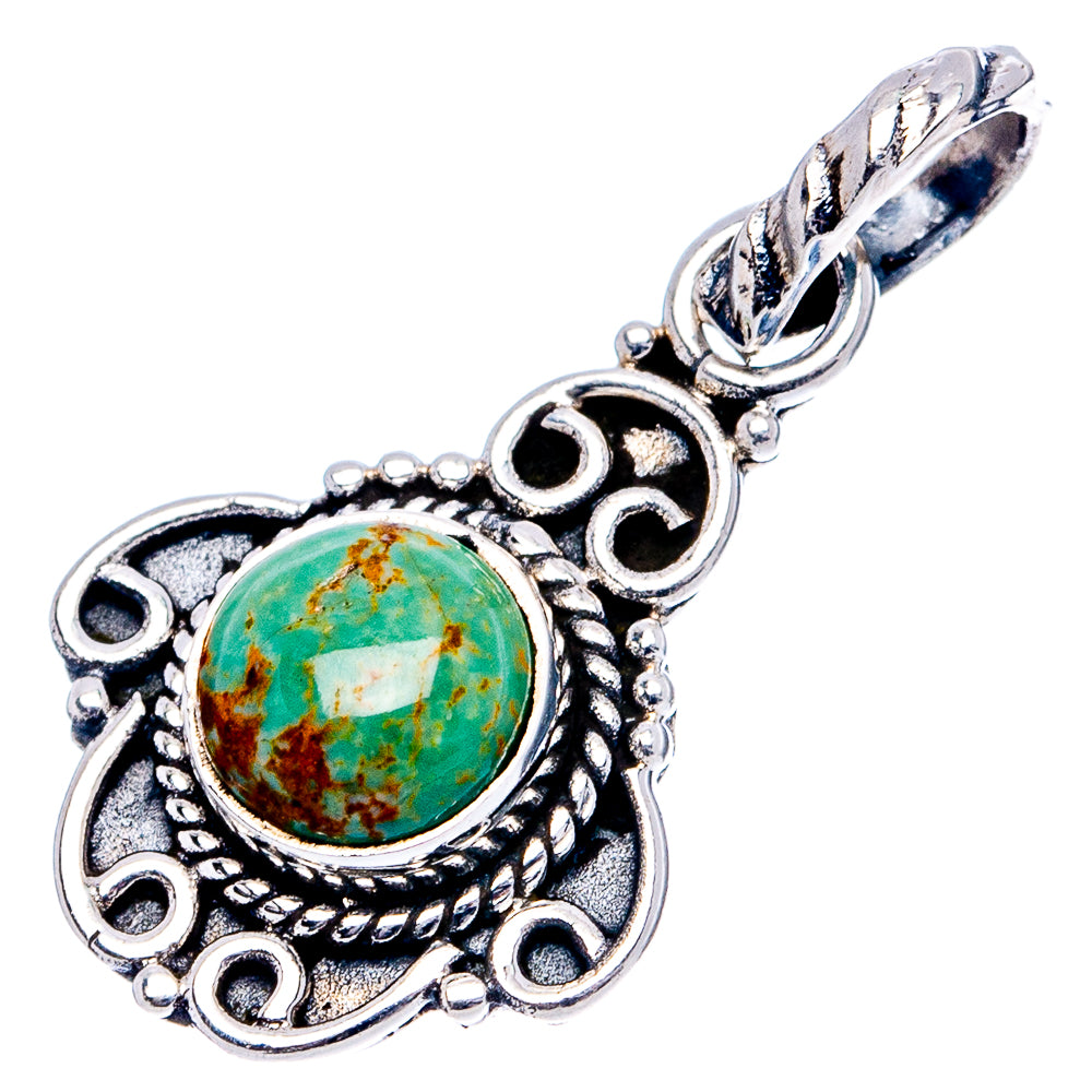 Variscite Dainty Pendant 1 1/8" (.925 Sterling Silver)