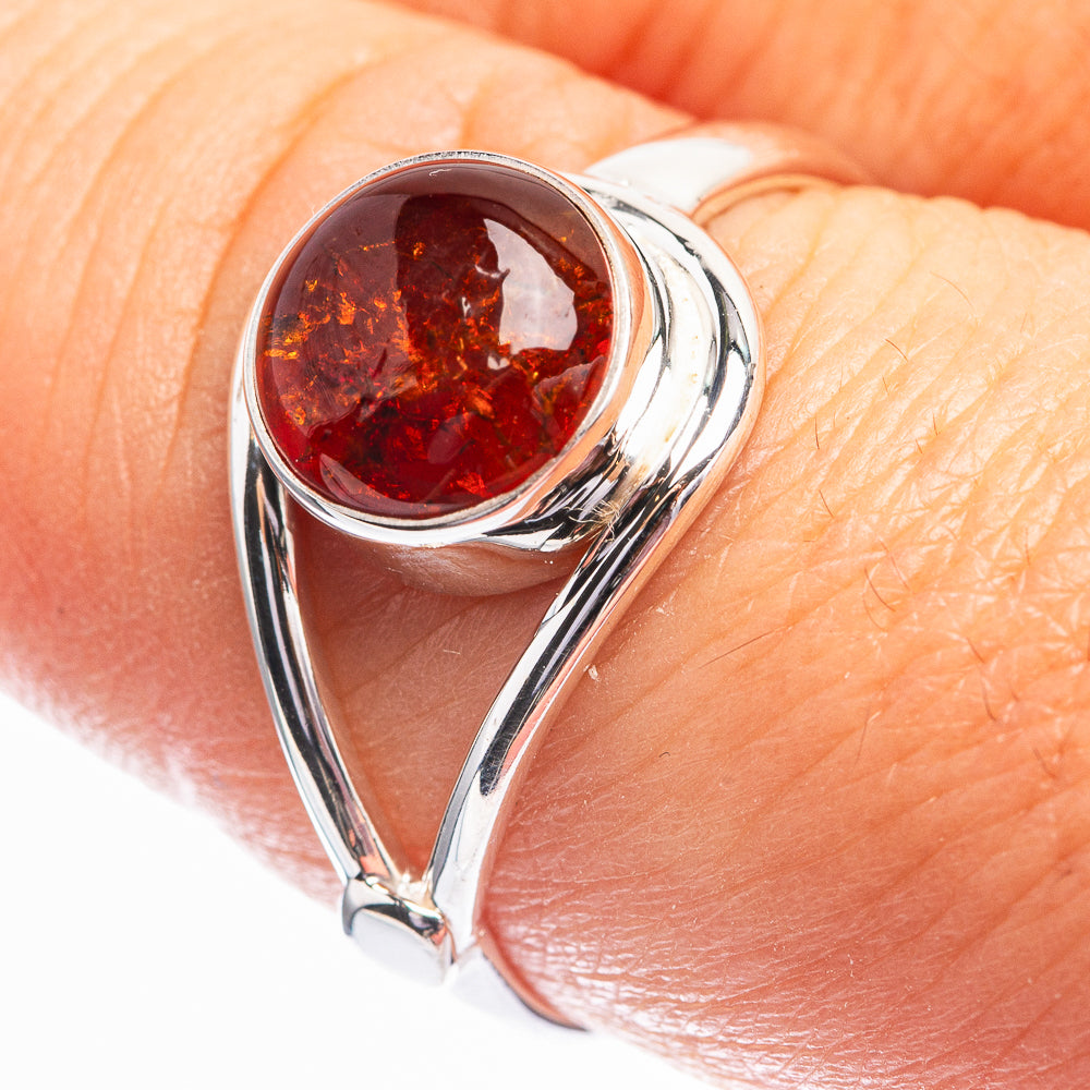 Baltic Amber Ring Size 8 (925 Sterling Silver) R142034